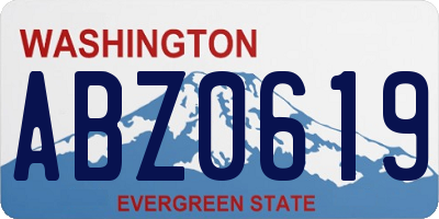 WA license plate ABZ0619