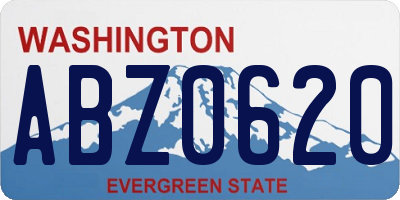 WA license plate ABZ0620