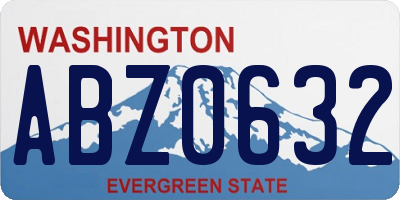 WA license plate ABZ0632