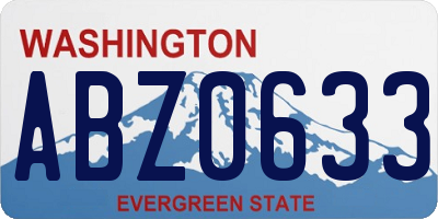 WA license plate ABZ0633