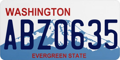 WA license plate ABZ0635