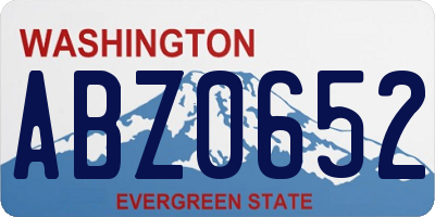 WA license plate ABZ0652