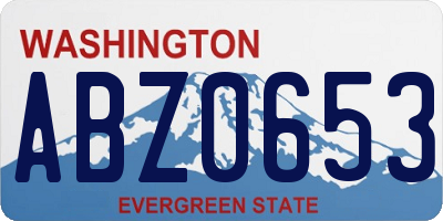WA license plate ABZ0653