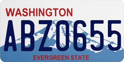 WA license plate ABZ0655