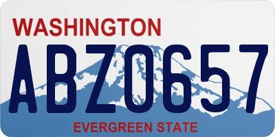 WA license plate ABZ0657