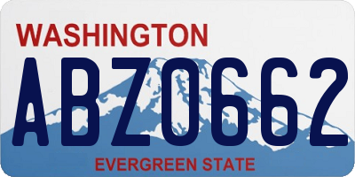 WA license plate ABZ0662