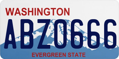 WA license plate ABZ0666