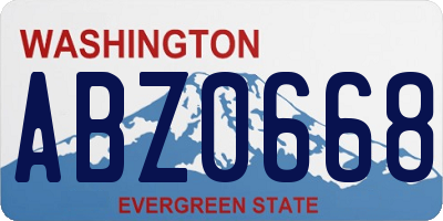 WA license plate ABZ0668