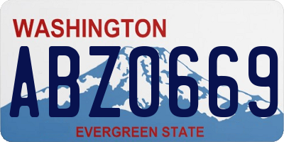 WA license plate ABZ0669