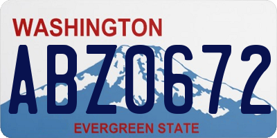 WA license plate ABZ0672