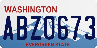 WA license plate ABZ0673