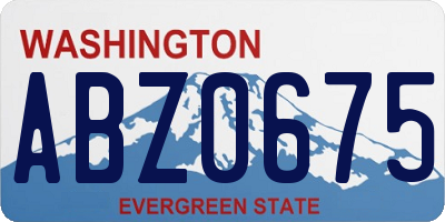 WA license plate ABZ0675
