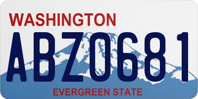 WA license plate ABZ0681