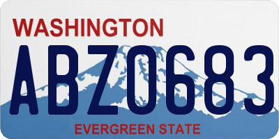 WA license plate ABZ0683
