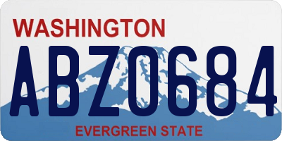 WA license plate ABZ0684