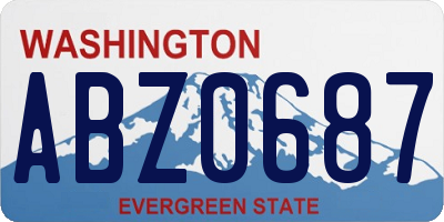 WA license plate ABZ0687