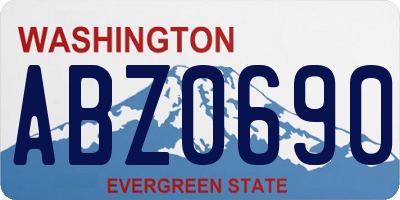 WA license plate ABZ0690