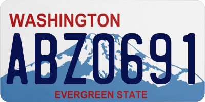 WA license plate ABZ0691