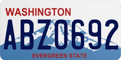 WA license plate ABZ0692