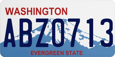 WA license plate ABZ0713