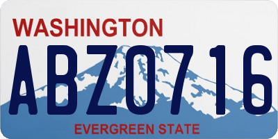 WA license plate ABZ0716