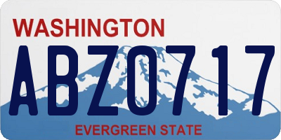 WA license plate ABZ0717
