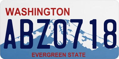 WA license plate ABZ0718