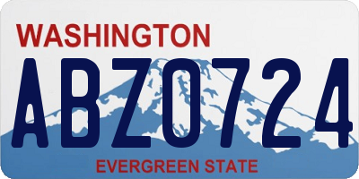 WA license plate ABZ0724