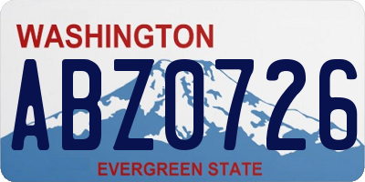 WA license plate ABZ0726