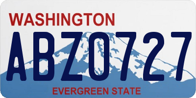 WA license plate ABZ0727