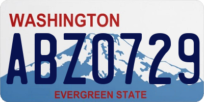 WA license plate ABZ0729