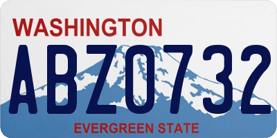 WA license plate ABZ0732
