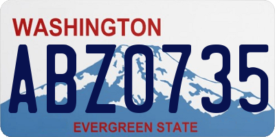 WA license plate ABZ0735