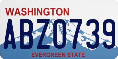 WA license plate ABZ0739