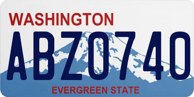 WA license plate ABZ0740