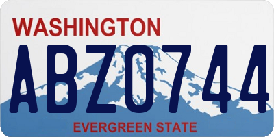 WA license plate ABZ0744