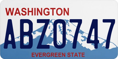 WA license plate ABZ0747