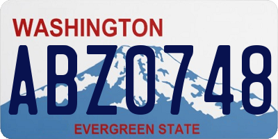 WA license plate ABZ0748