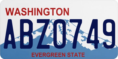 WA license plate ABZ0749