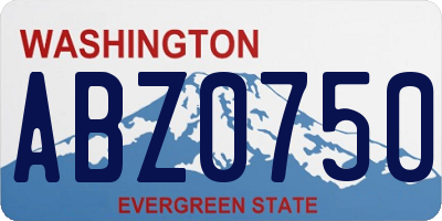 WA license plate ABZ0750
