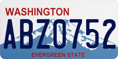 WA license plate ABZ0752
