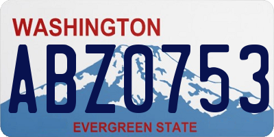 WA license plate ABZ0753