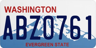 WA license plate ABZ0761