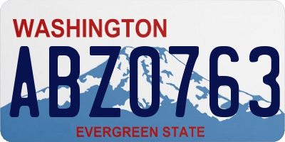 WA license plate ABZ0763