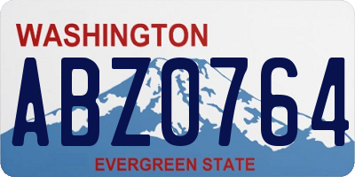 WA license plate ABZ0764