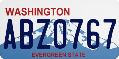WA license plate ABZ0767
