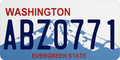 WA license plate ABZ0771