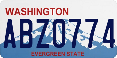 WA license plate ABZ0774