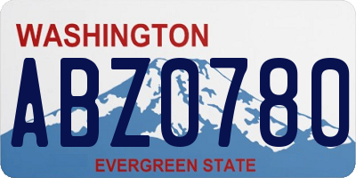 WA license plate ABZ0780