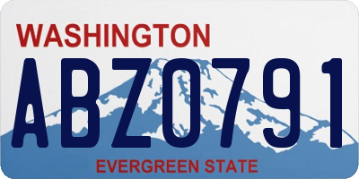 WA license plate ABZ0791